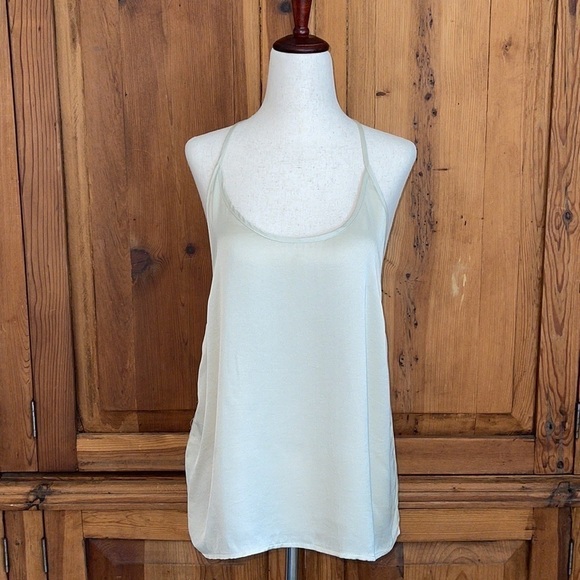NWT Mango Satin Effect Viscose Sage Tank Camisole Blouse Sz. MD - Picture 1 of 16